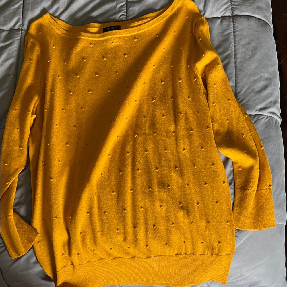 Ann Taylor Golden Yellow Crew Neck Sweater - Picture 5 of 5
